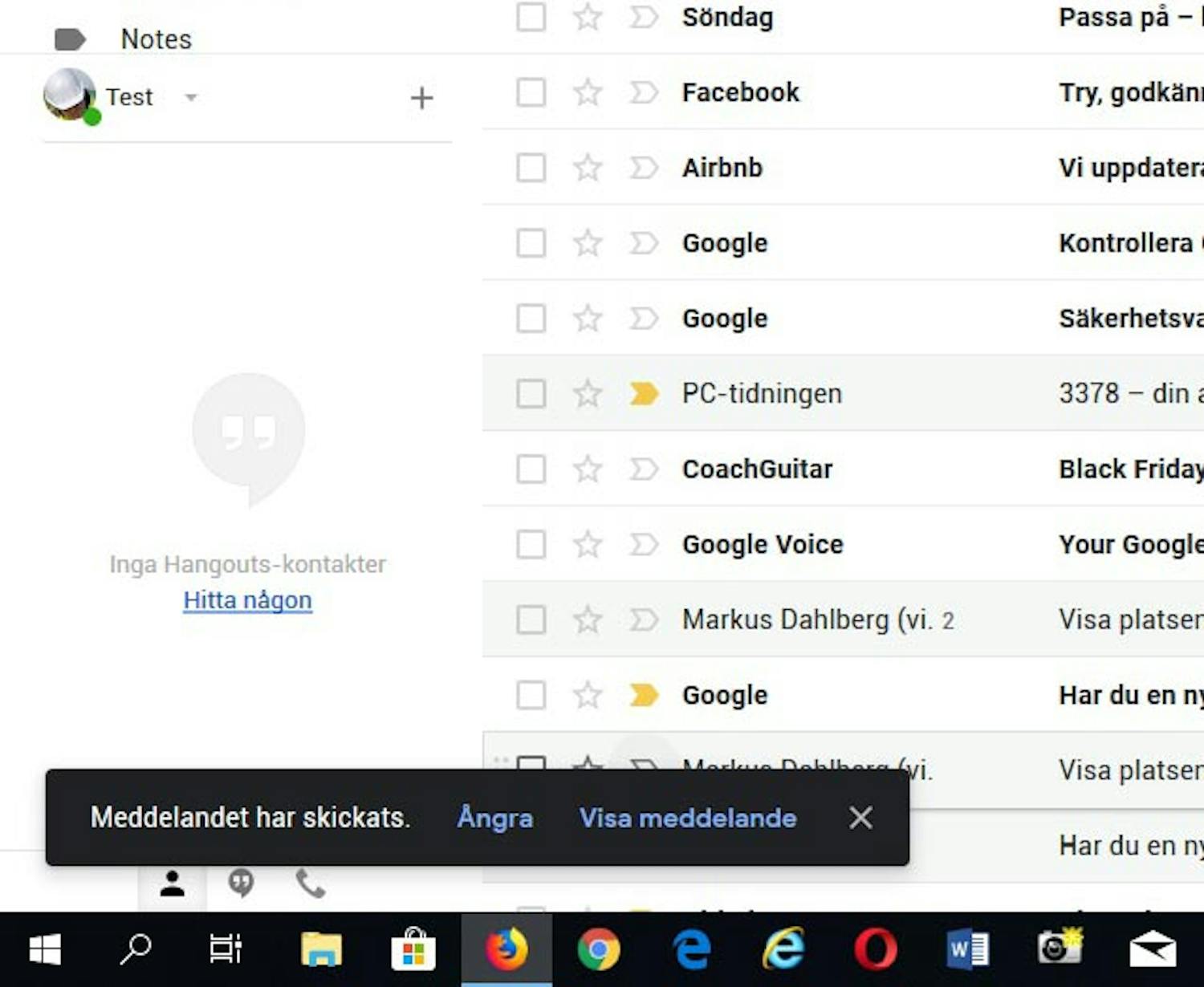 Ångra skickat brev i Gmail.